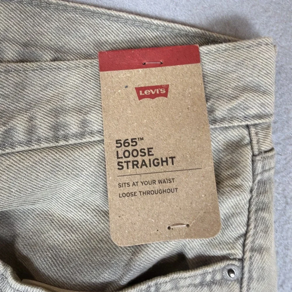 Levi's 565 Men's Loose Straight 36X32 Baggy Wide Leg Gray Wash NWT 100% Cotton